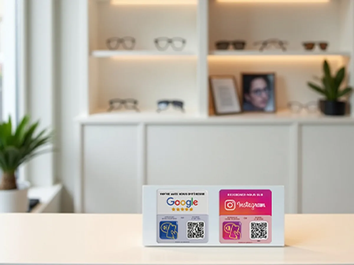 Plaque NFC Google avis chez opticien