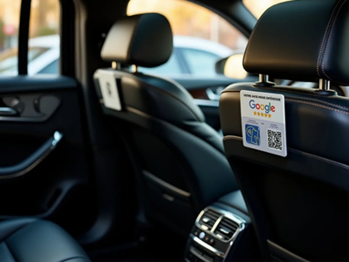 Plaque NFC Google avis chez taxi / vtc