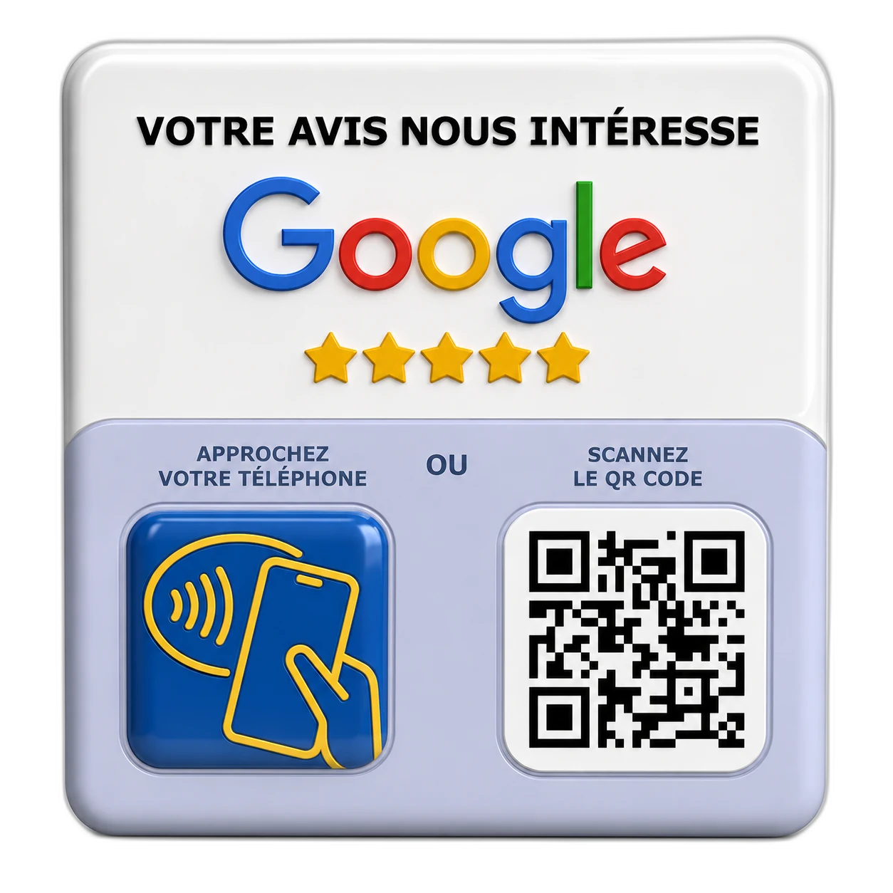 Plaque NFC 12×12 cm Google avis